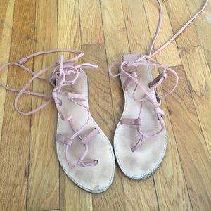 Madewell leather lace up sandals